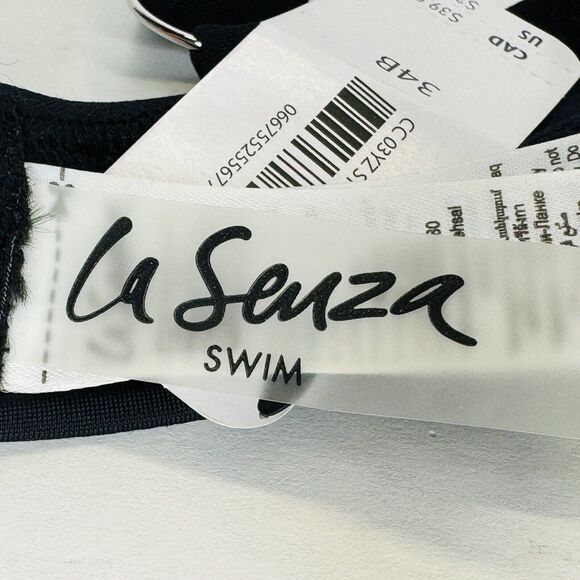 La Senza Swim Suit Bikini Top Push Up Black 34B Wide Adjustable Strap NEW w/Tags - Picture 10 of 15